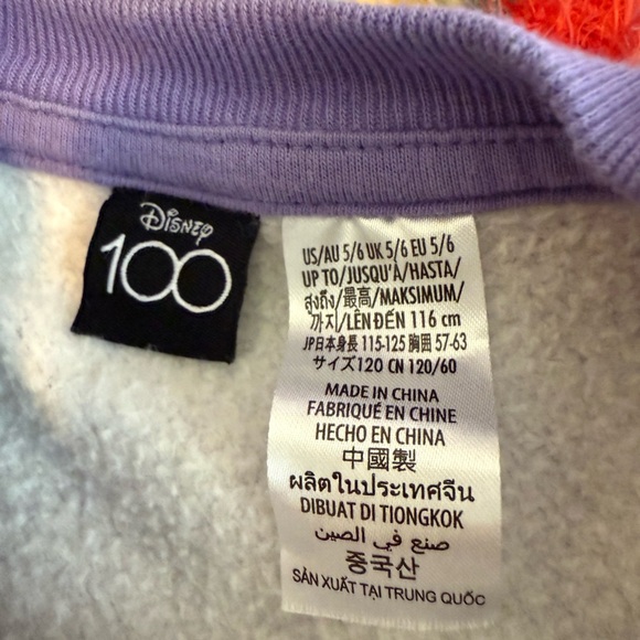 Disney Parks Girls 100th Anniversary Mickey Mouse Glitter Sweatshirt 5/6 - Picture 2 of 5